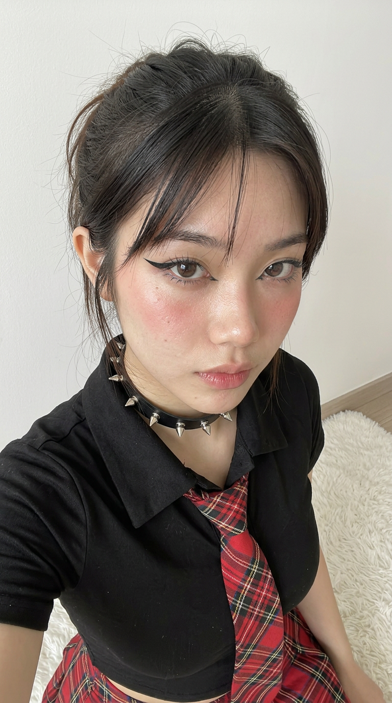 Realistic AI-generated portrait featuring brunette, amateurphoto, photorealistic